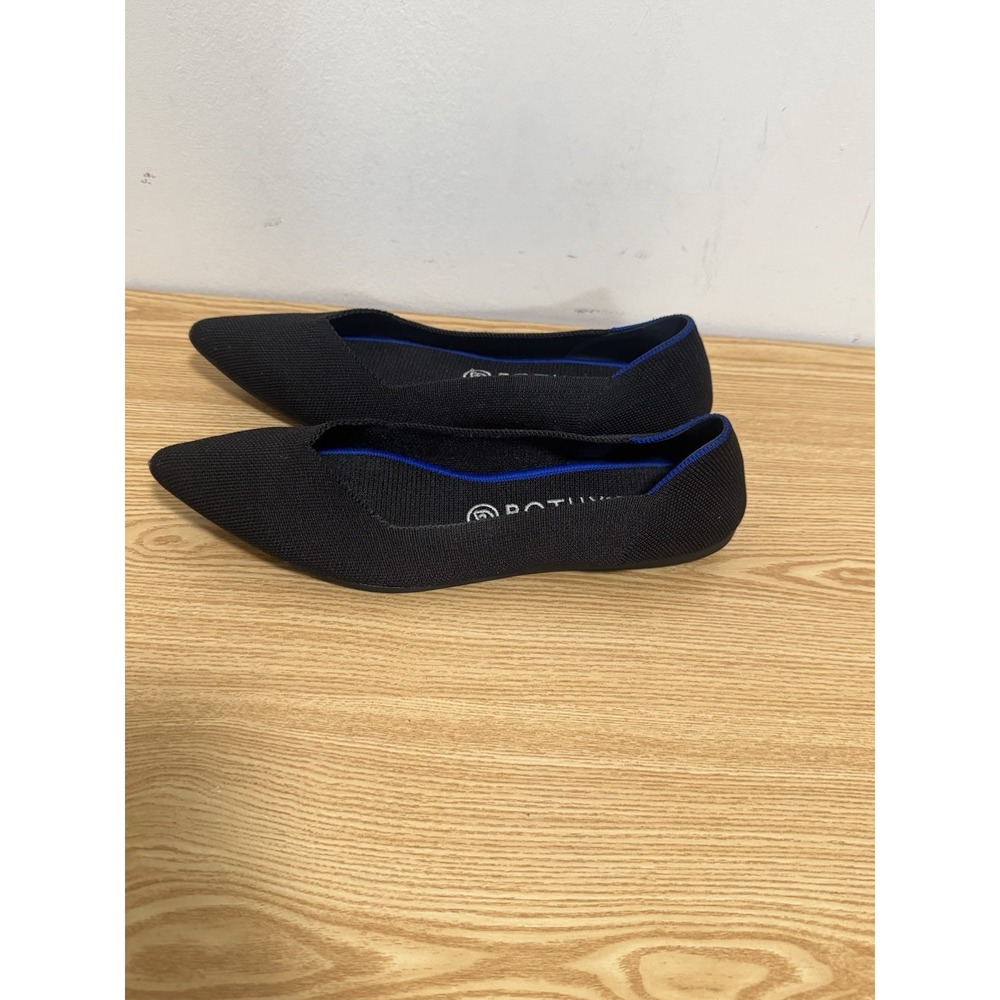 Rothys Womens The Point Black Knit Ballet Flats Shoes Size 10